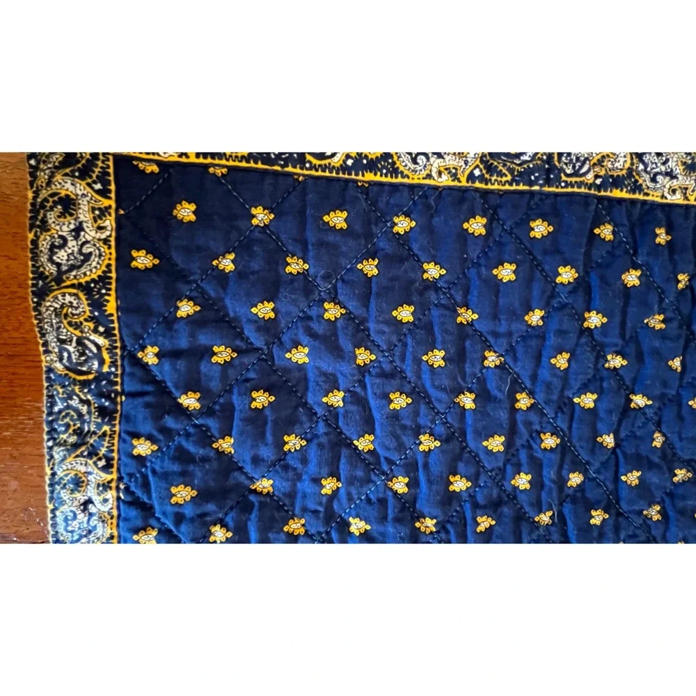 Valdrome French Quilted Placemats Blue Yellow Cotton Provençal set of 8